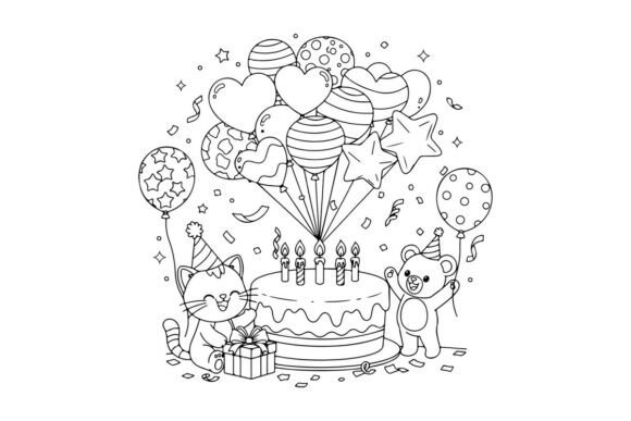 Birthday Party Celebration with Cat