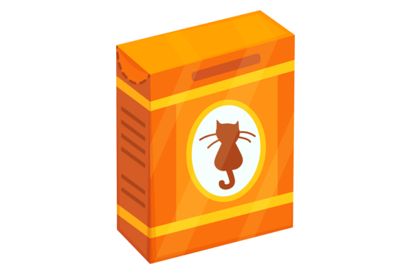 Cat Food Box Cartoon Icon. Dry Meal