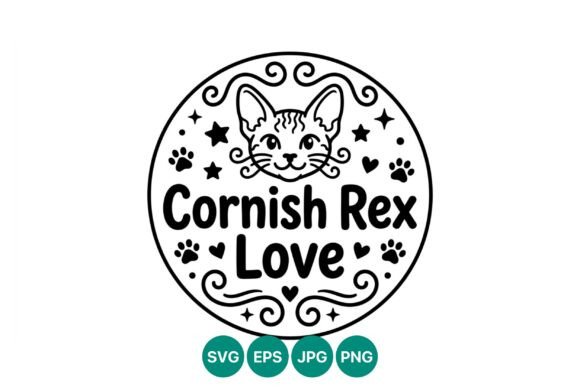 Cornish Rex Cat Love Vector