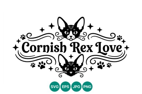 Cornish Rex Cat Love Vector Art