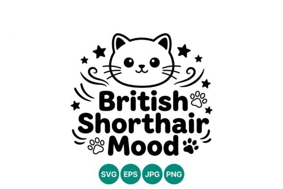 Cute British Shorthair Cat Face Vector