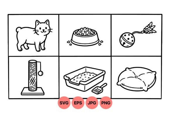 Cute Cat Essentials Clipart
