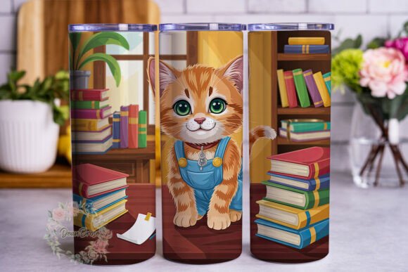 Cute Kitten Student 20oz Tumbler Wrap