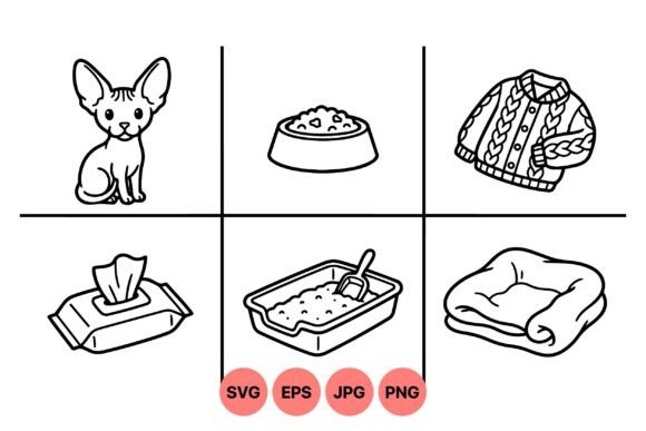 Kitten Care Essentials Icons