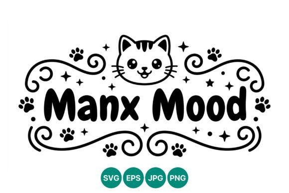 Manx Mood Cat Face Vector