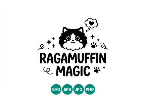 Ragamuffin Cat Vector Art