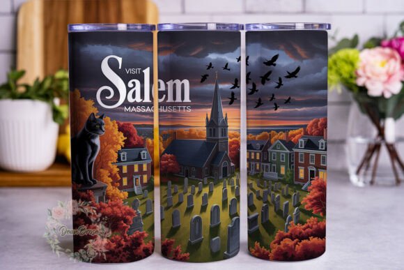 Salem Autumn Black Cat Tumbler Wrap