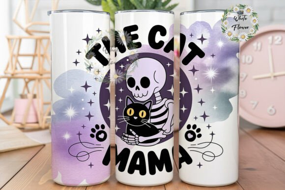 Skeleton Cat Mama Galaxy 20oz Tumbler