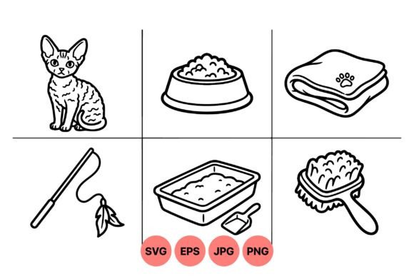 Sphynx Cat Care Icons