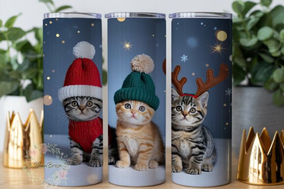 Winter Christmas Kitten 20oz Tumbler